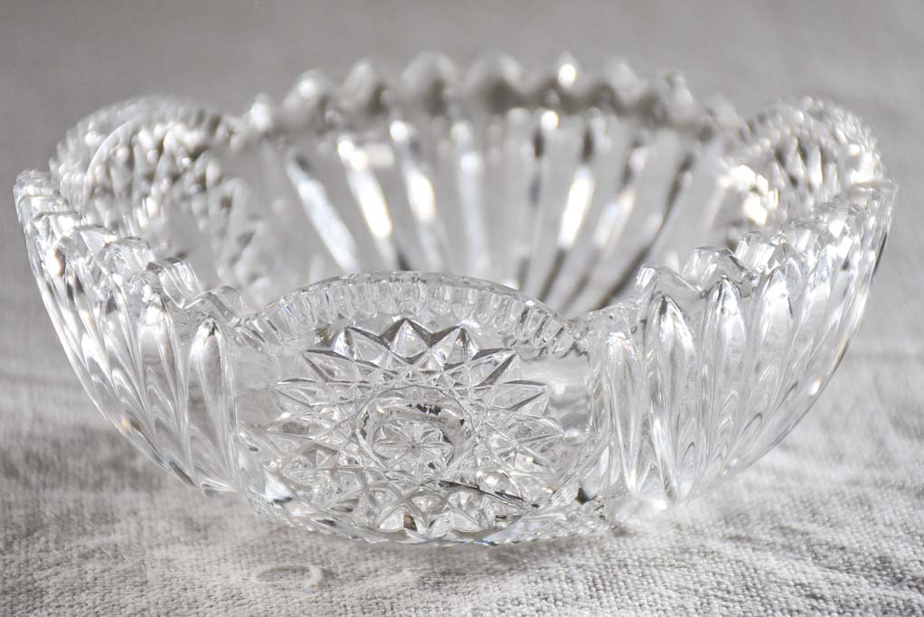 Fruit salad service - large bowl with eight serving bowls - cut glass