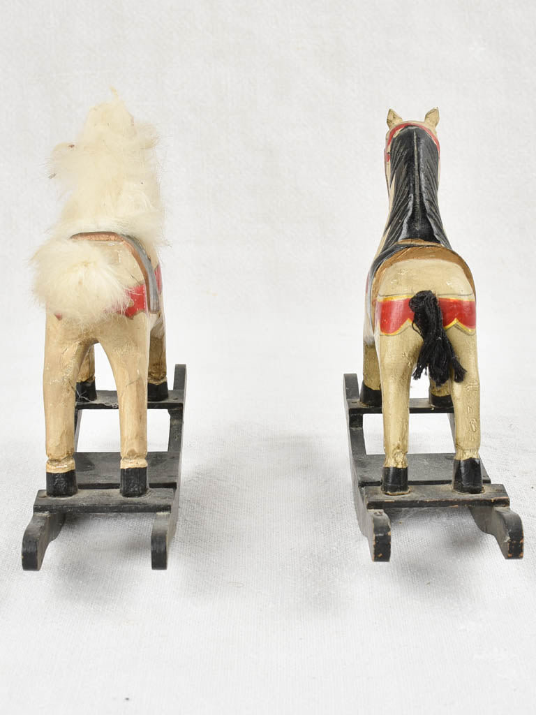 Pair of small Antique French Rocking Horses 6¼"