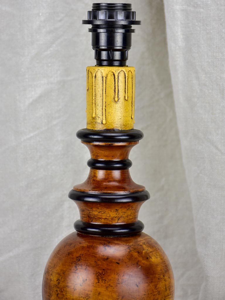 Elegant 1970s faux timber lamp base