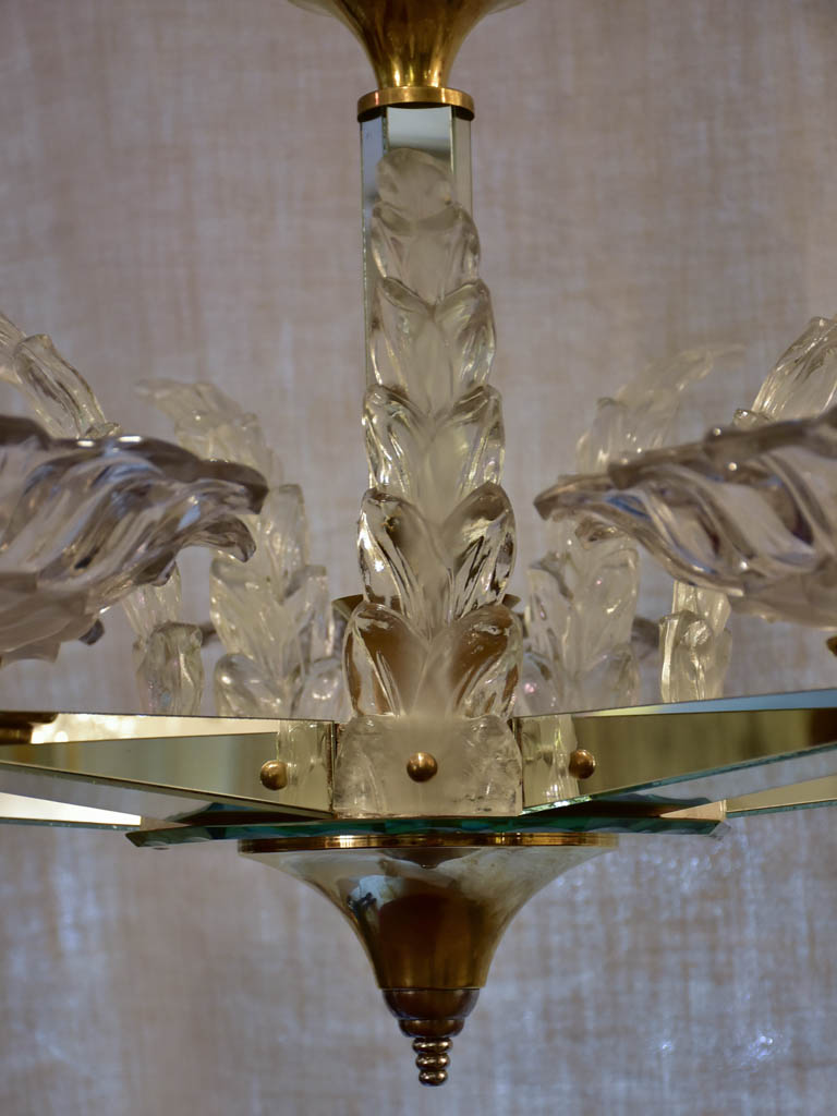 RESERVED Superb Art Deco chandelier - Murano glass 32¼"