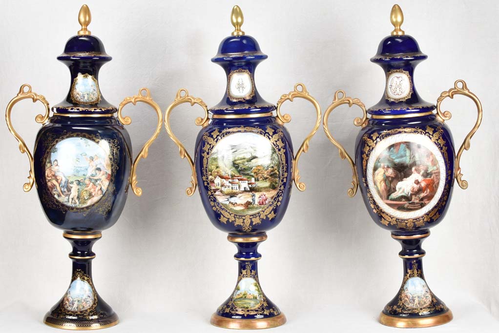 3 extra large vases - late 19th century 44½"