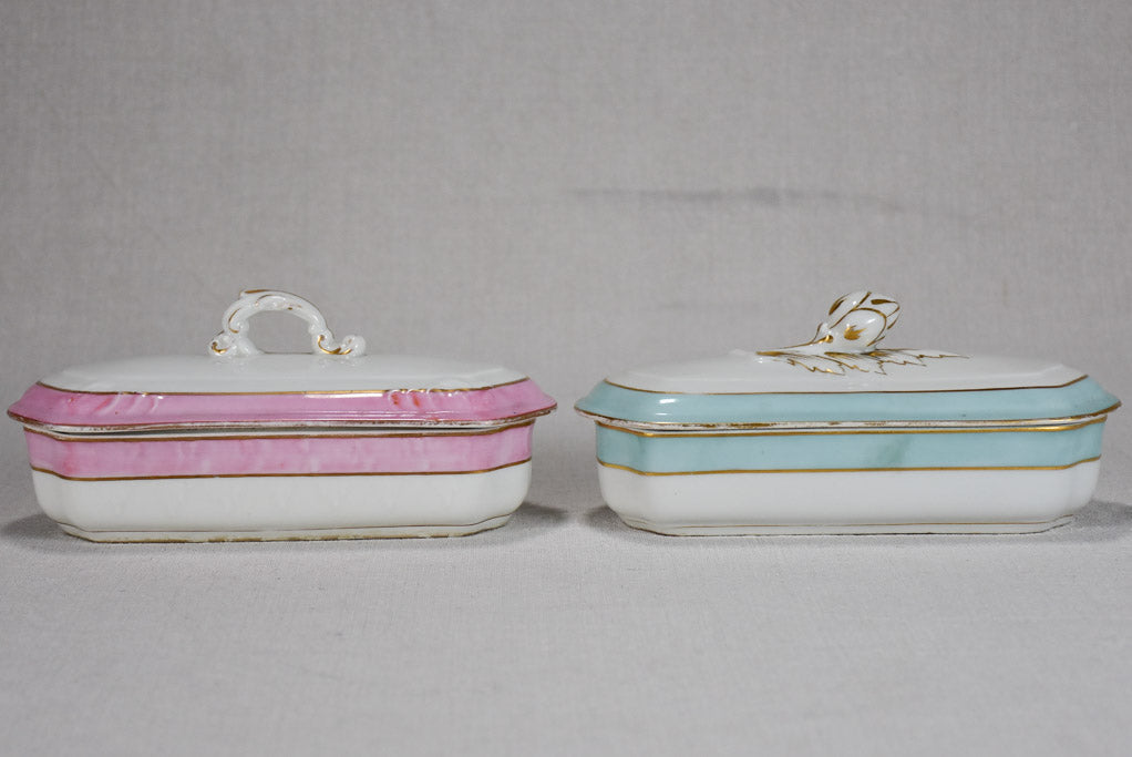 Two vintage French toothbrush holders