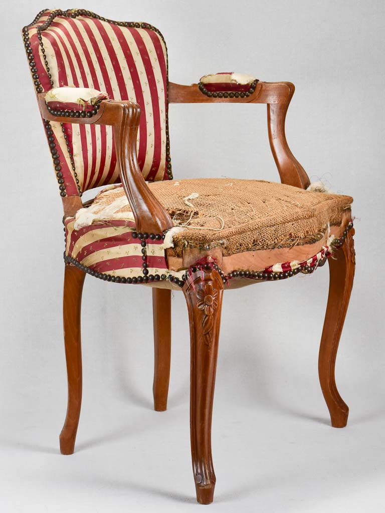 Rustic petite Louis XV-style armchair