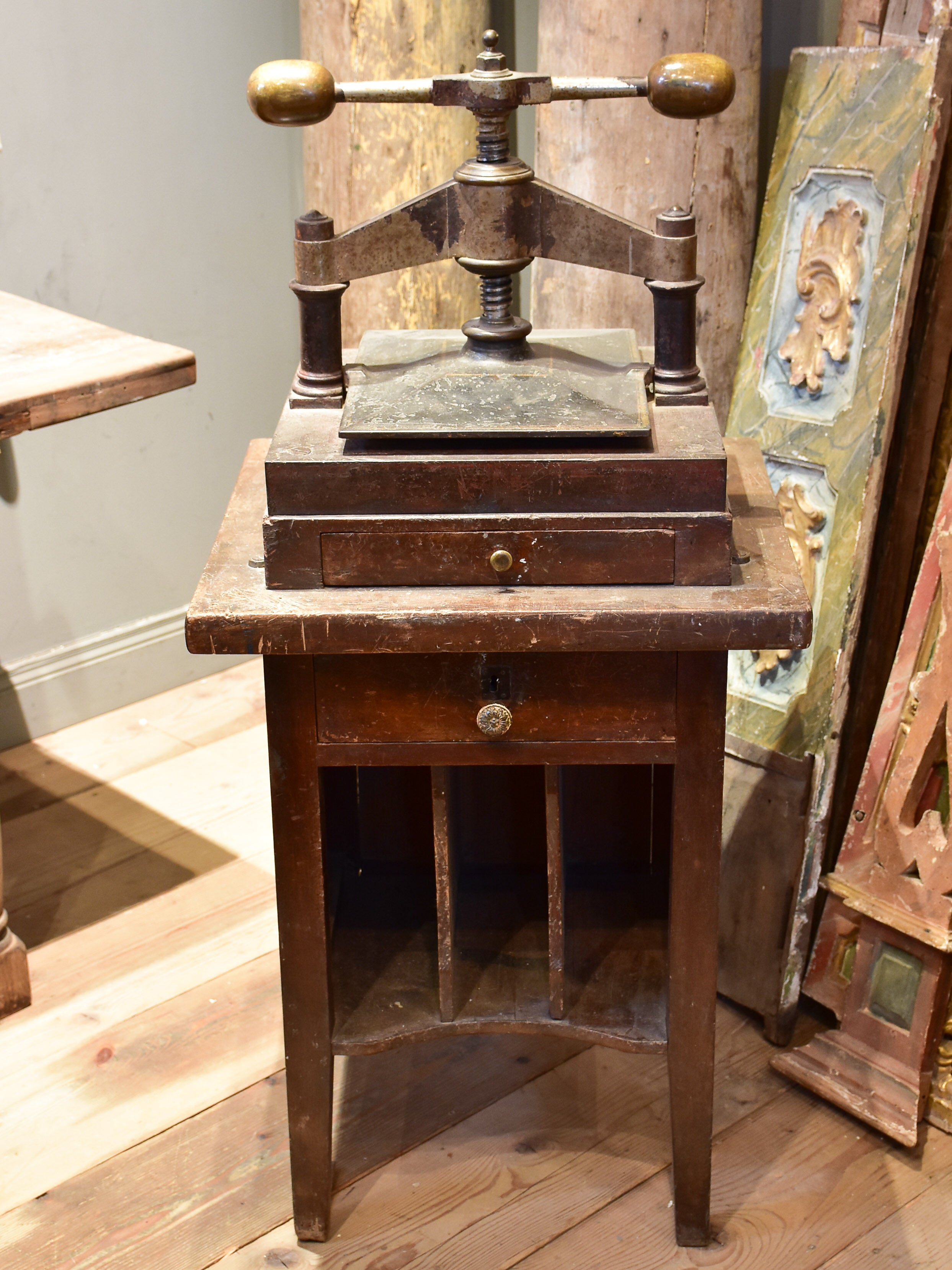 Antique French book press