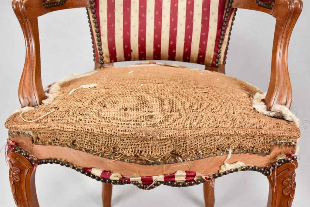 Rustic petite Louis XV-style armchair