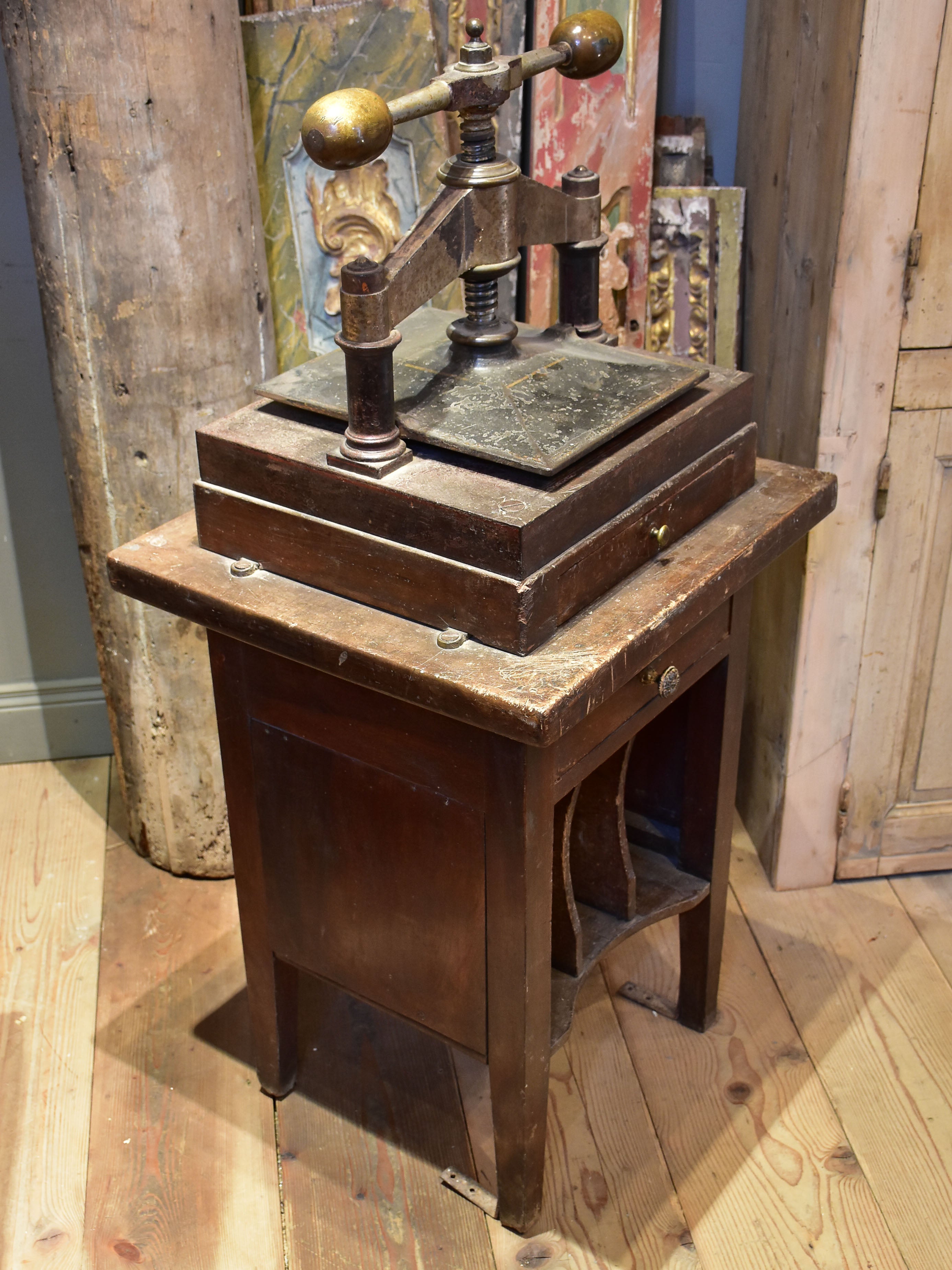 Antique French book press