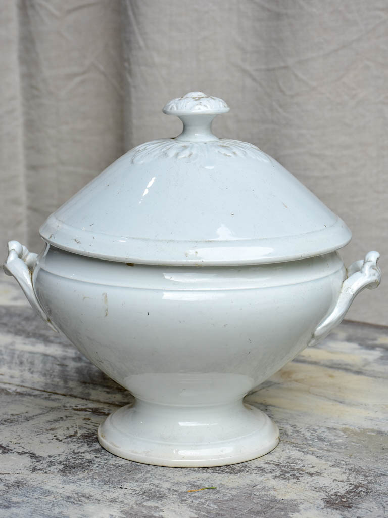 Antique French soup tureen - Lunéville stoneware