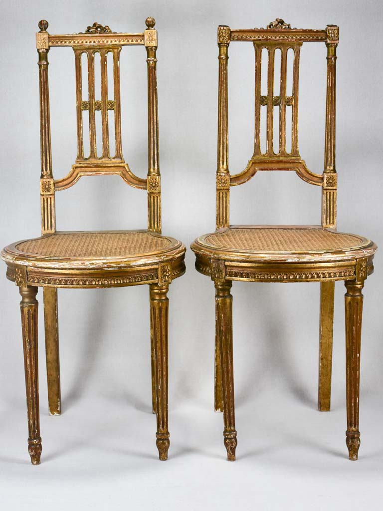 Pair of antique Louis XVI sheaf chairs