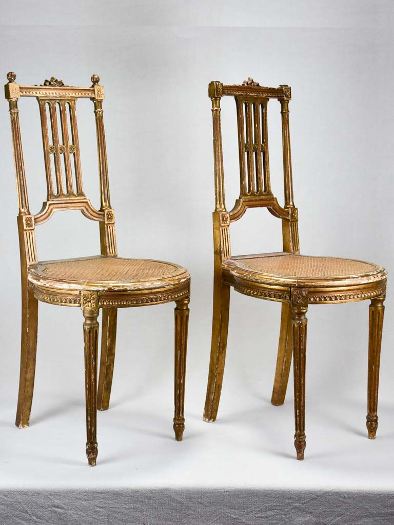 Pair of antique Louis XVI sheaf chairs