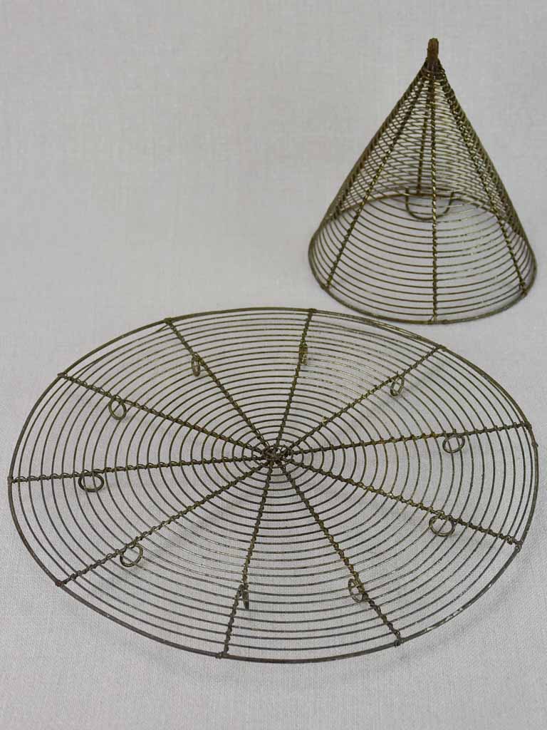 Two early 20th Century French wire cooking accessories - rack & sieve