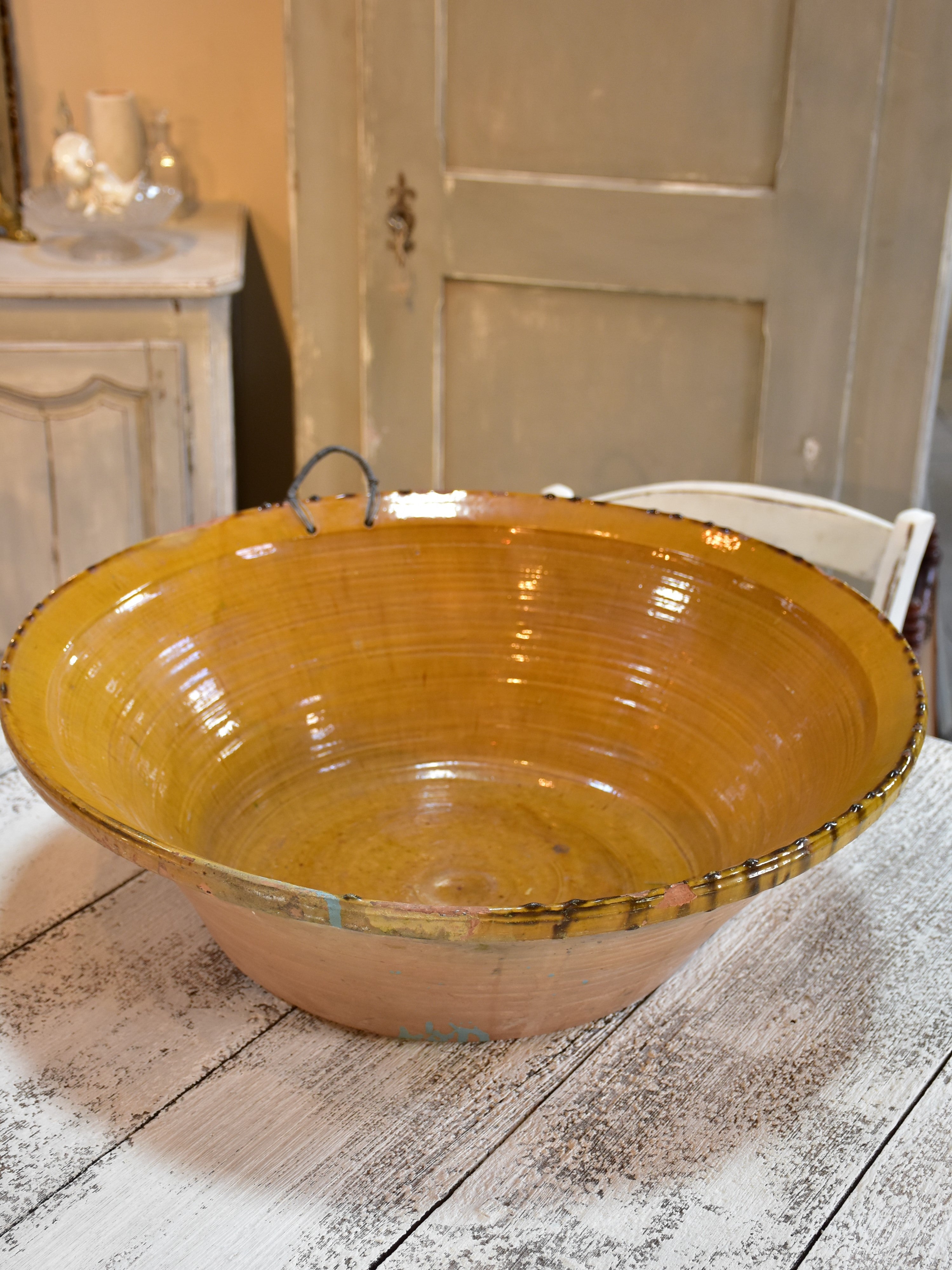 Giant Provençal ceramic bowl - early 20th century