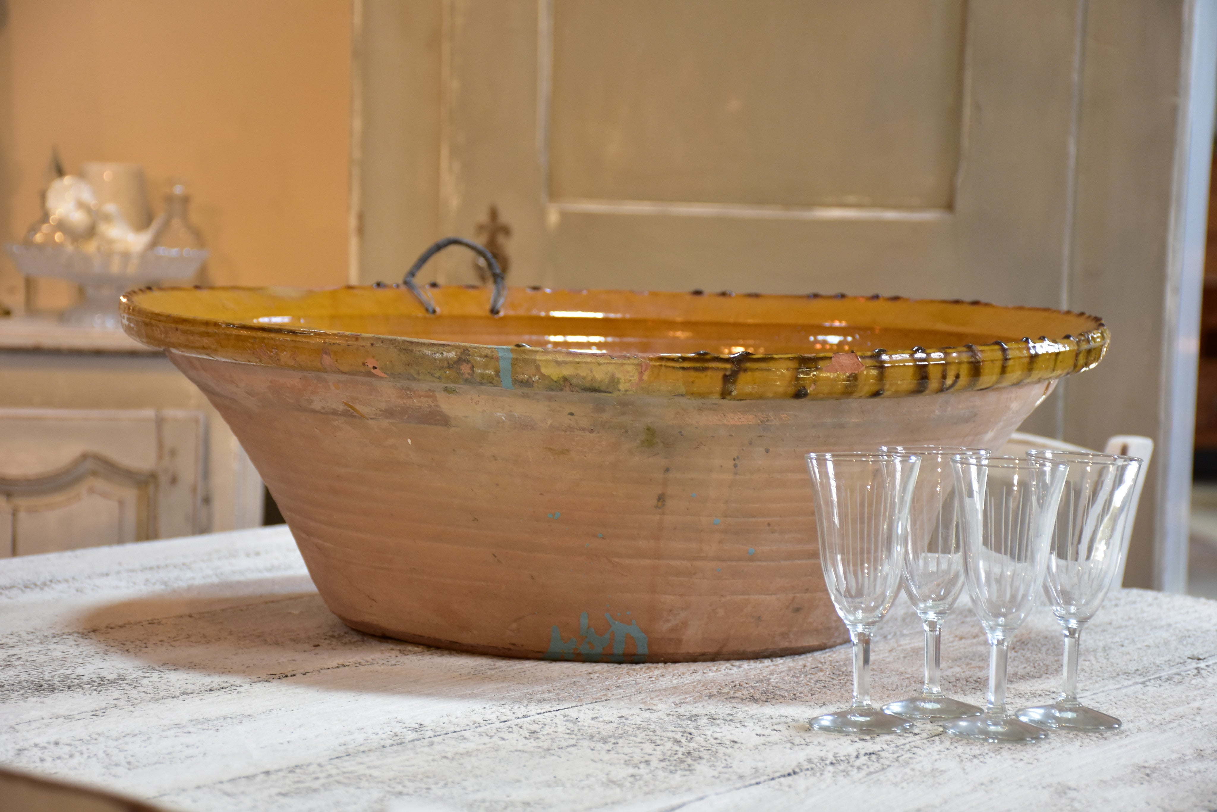 Giant Provençal ceramic bowl - early 20th century