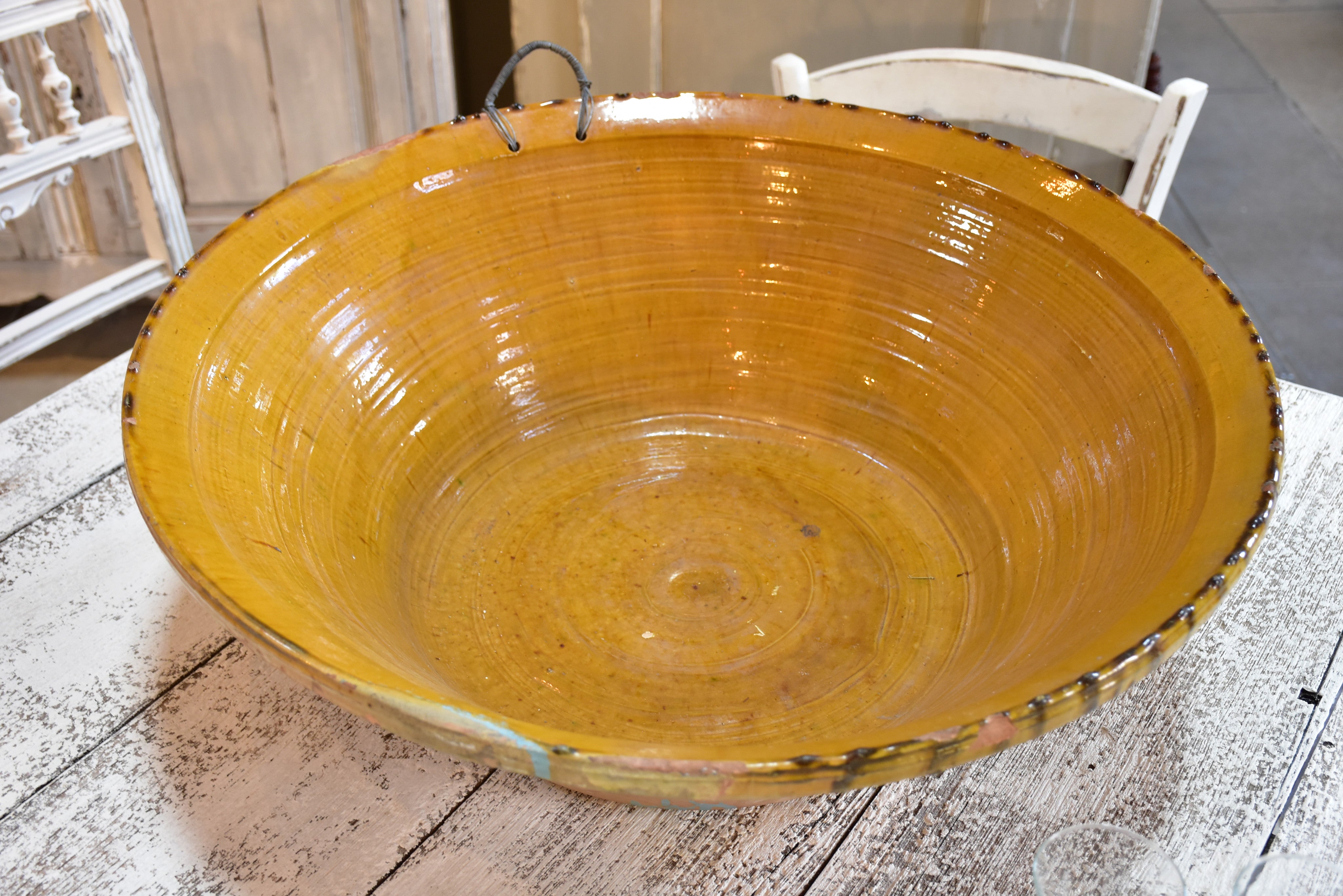 Giant Provençal ceramic bowl - early 20th century