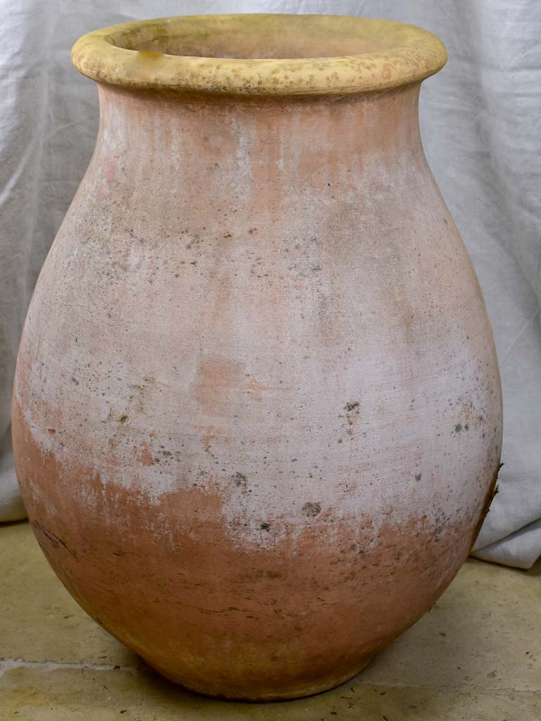 Vintage French olive jar - terra cotta, unglazed