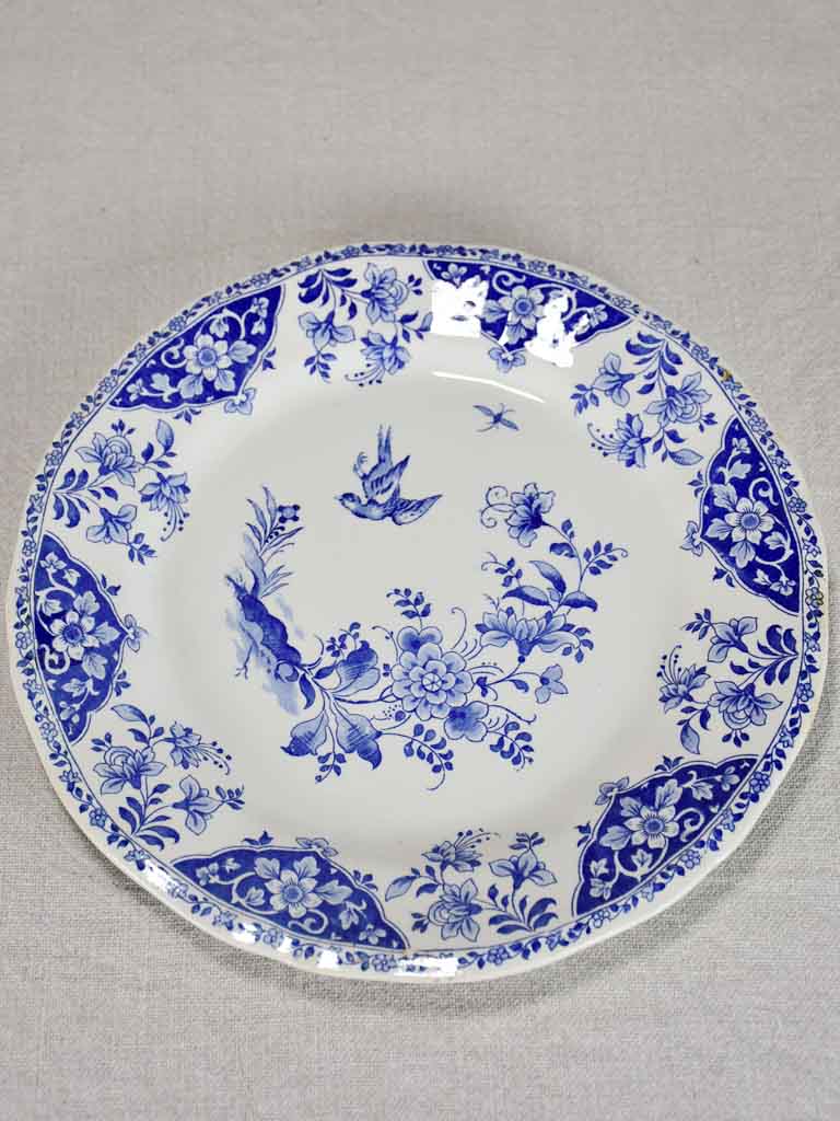 Set of Gien country scene plates - blue and white 9½"