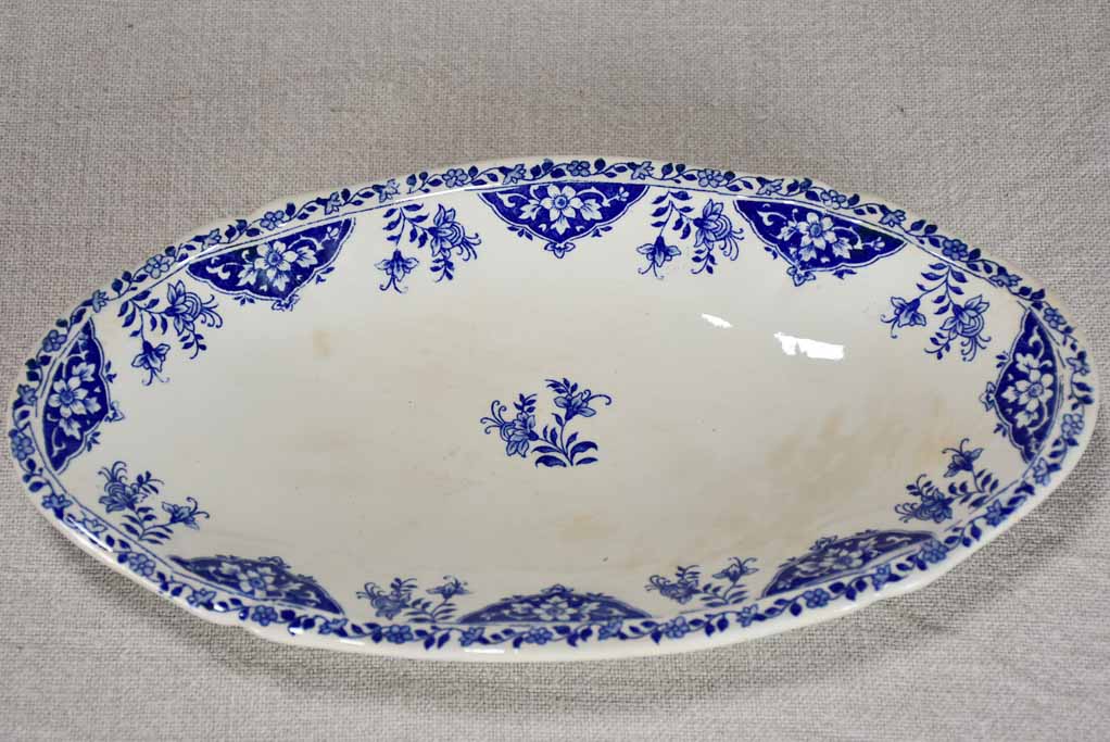 Set of Gien country scene plates - blue and white 9½"