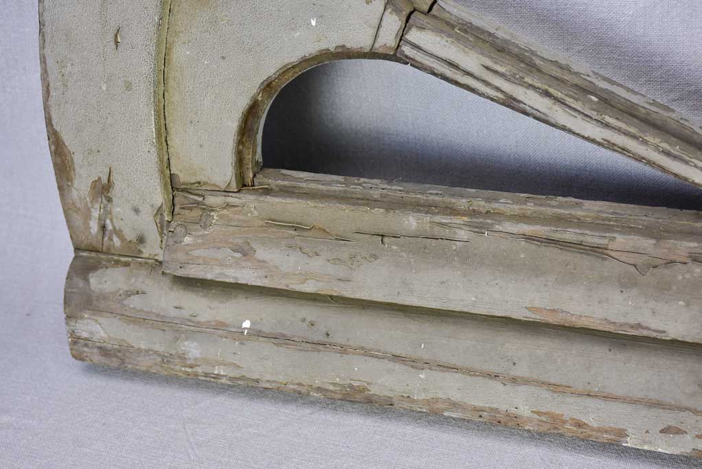 19th century salvaged French timber fan-shaped window frame 38½" x 24¾"