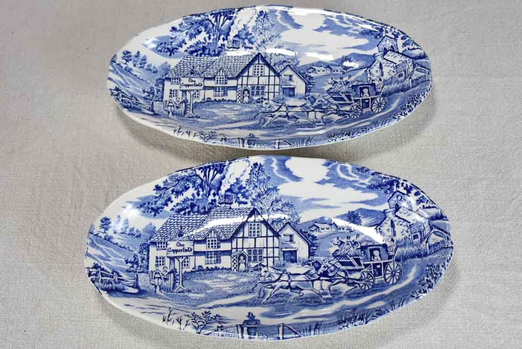 English style blue and white vintage dinnerware