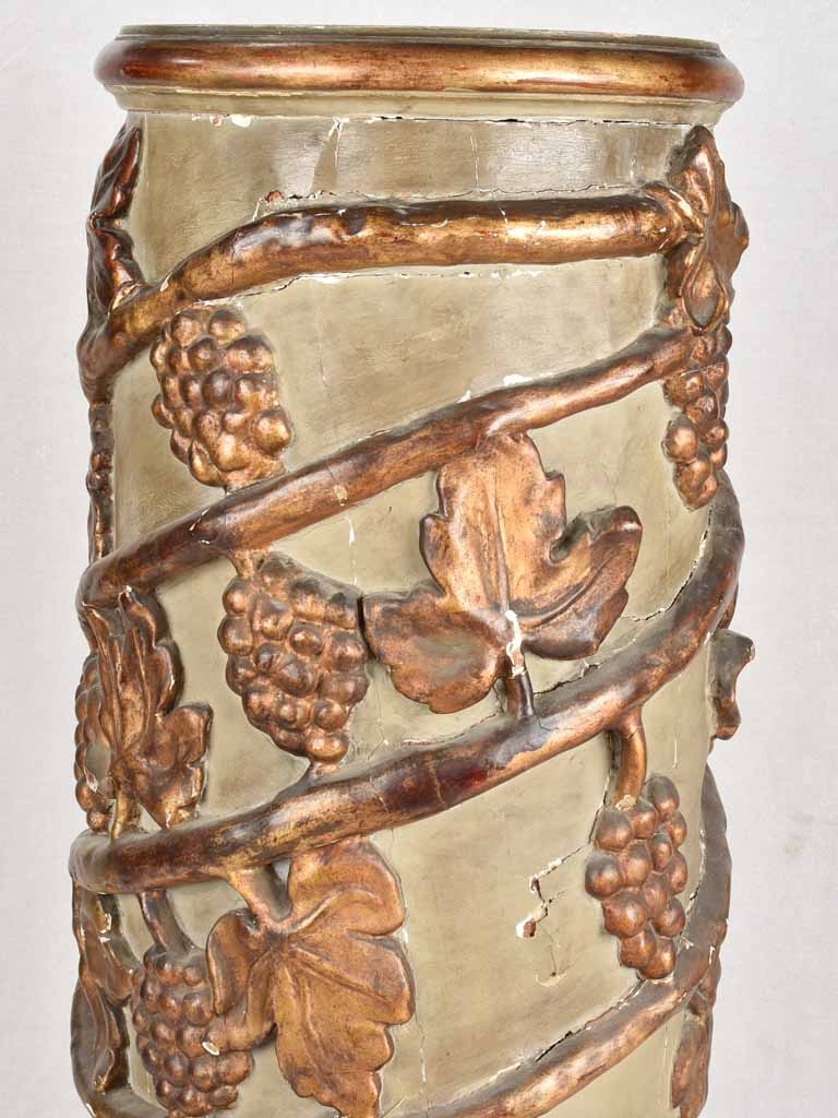 18th century pedestal with grapes - solid timber 40½"