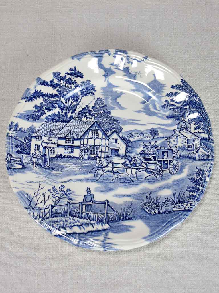 English style blue and white vintage dinnerware