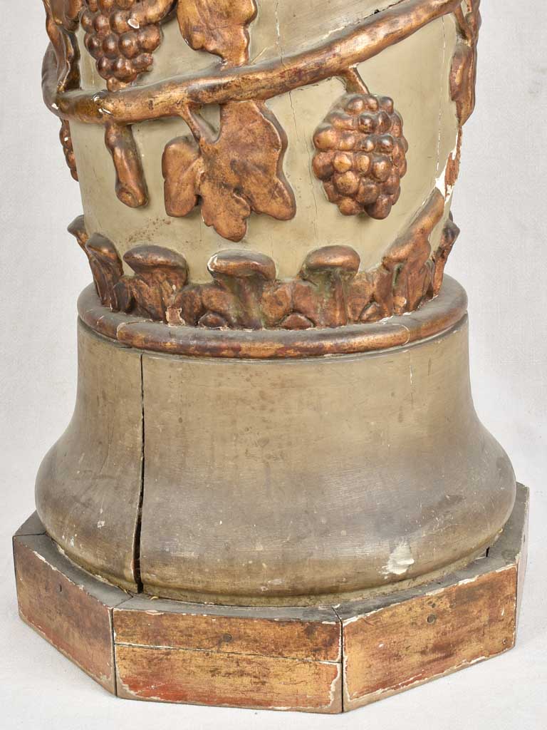 18th century pedestal with grapes - solid timber 40½"