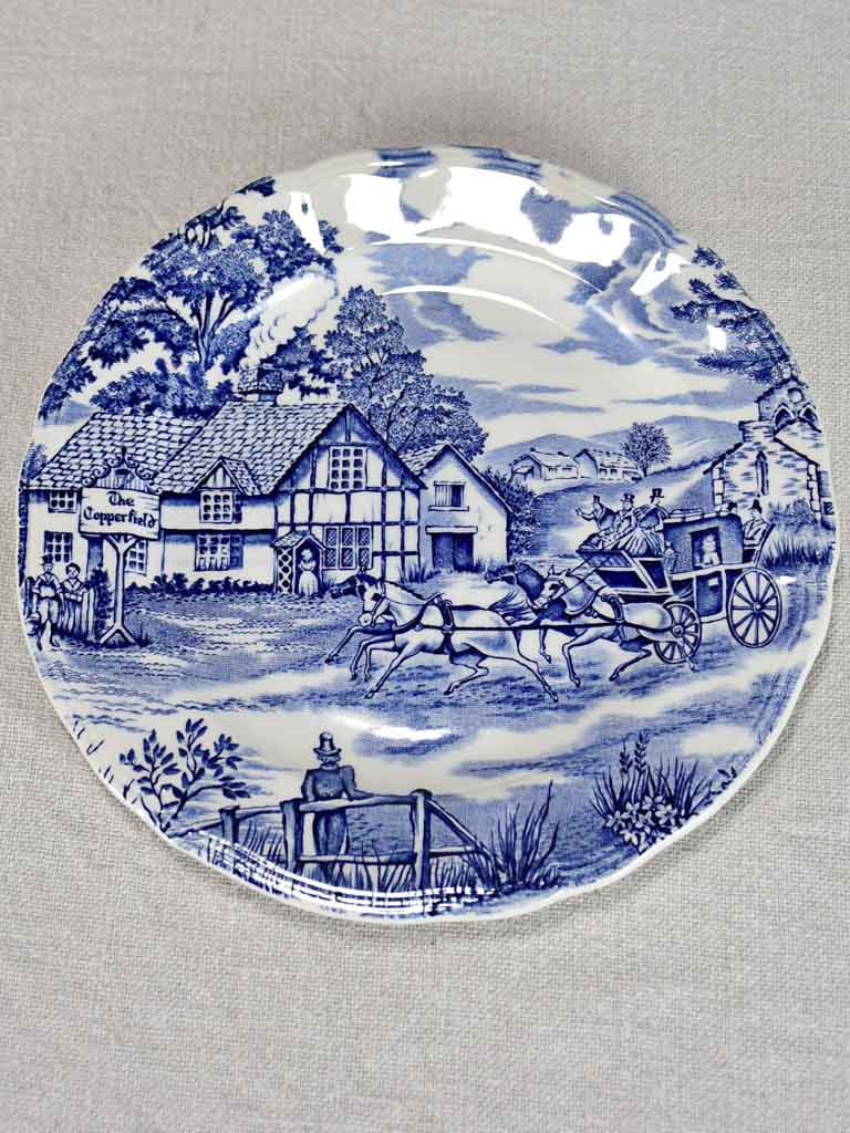 English style blue and white vintage dinnerware