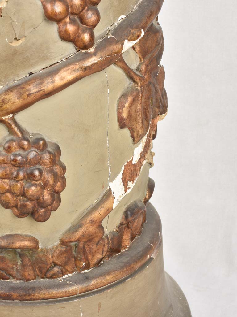 18th century pedestal with grapes - solid timber 40½"