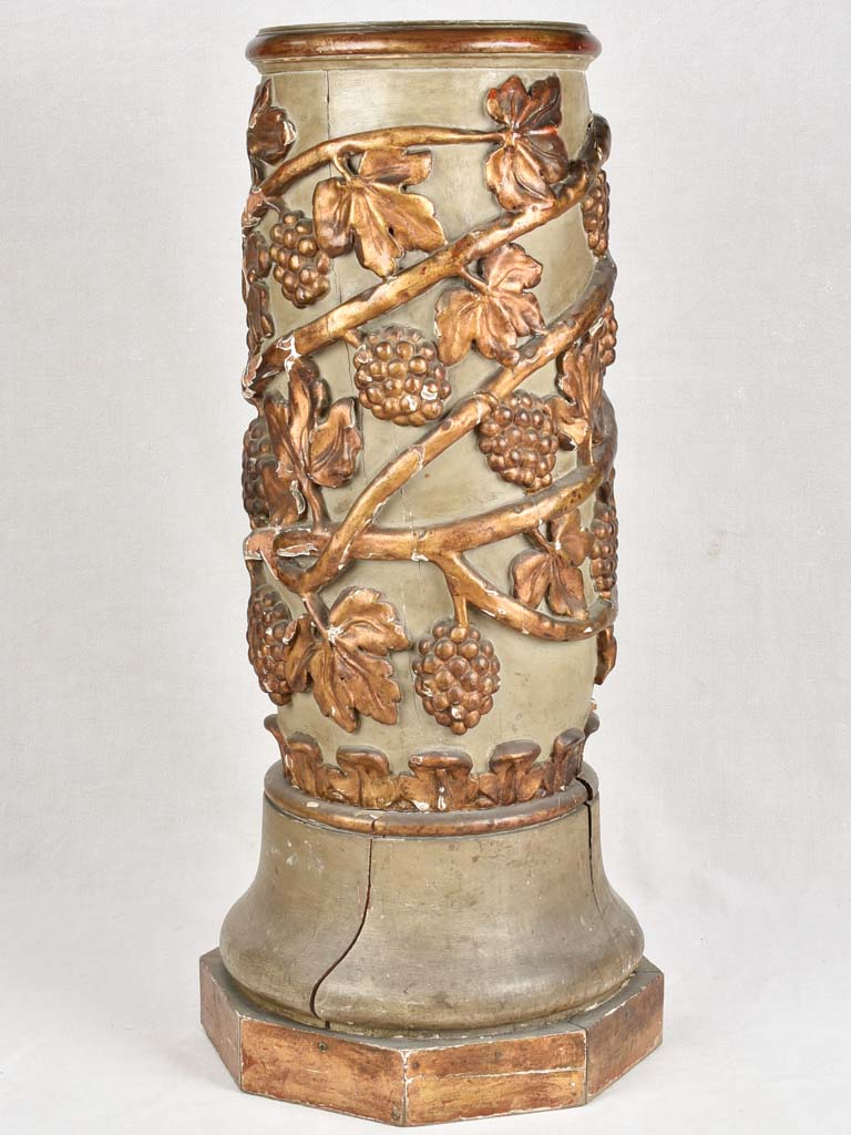 18th century pedestal with grapes - solid timber 40½"