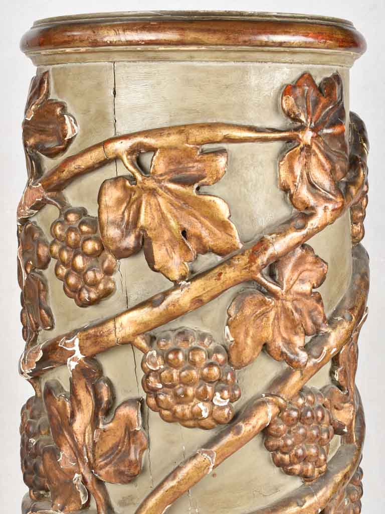 18th century pedestal with grapes - solid timber 40½"