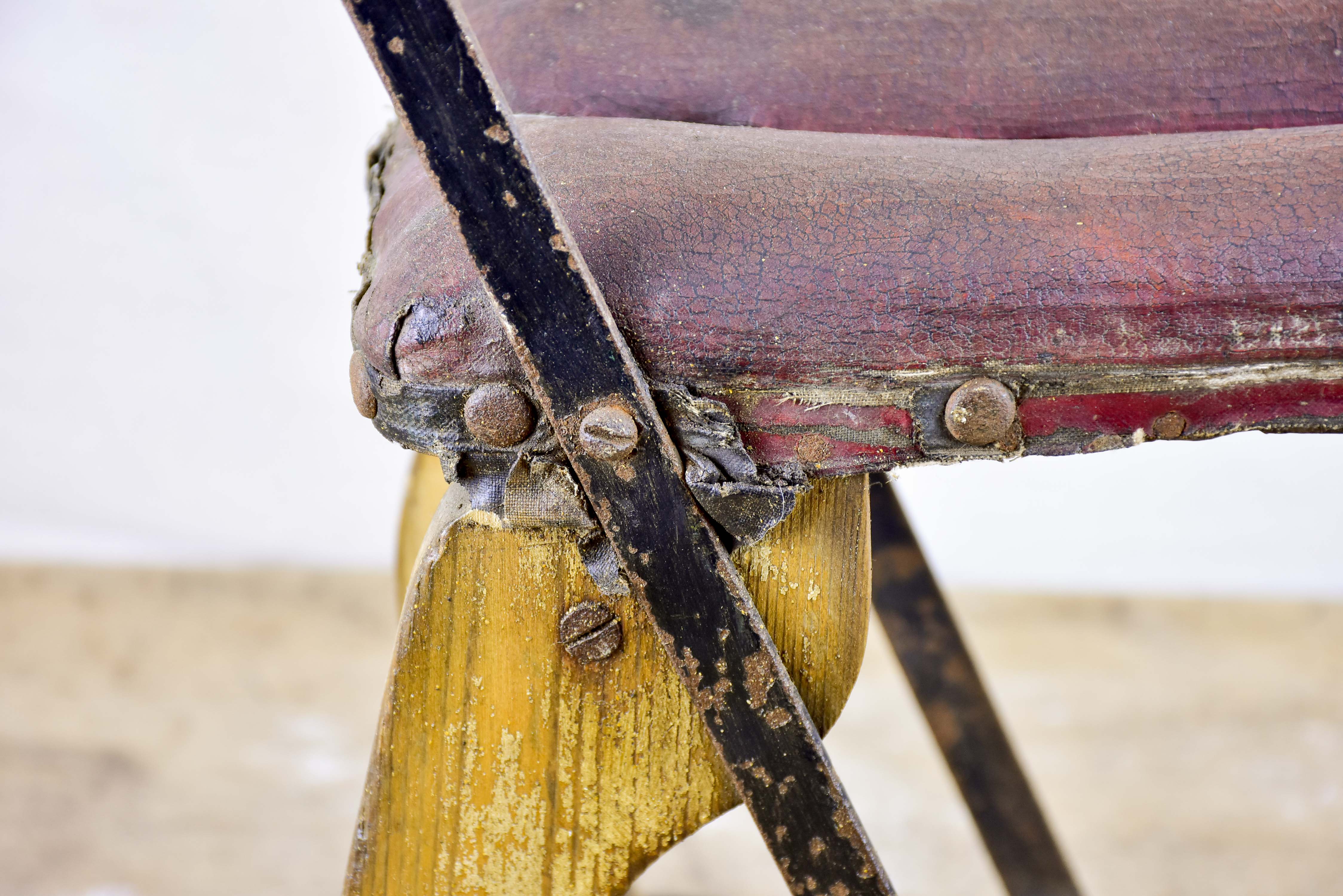 Folk art French toy horse on wheels