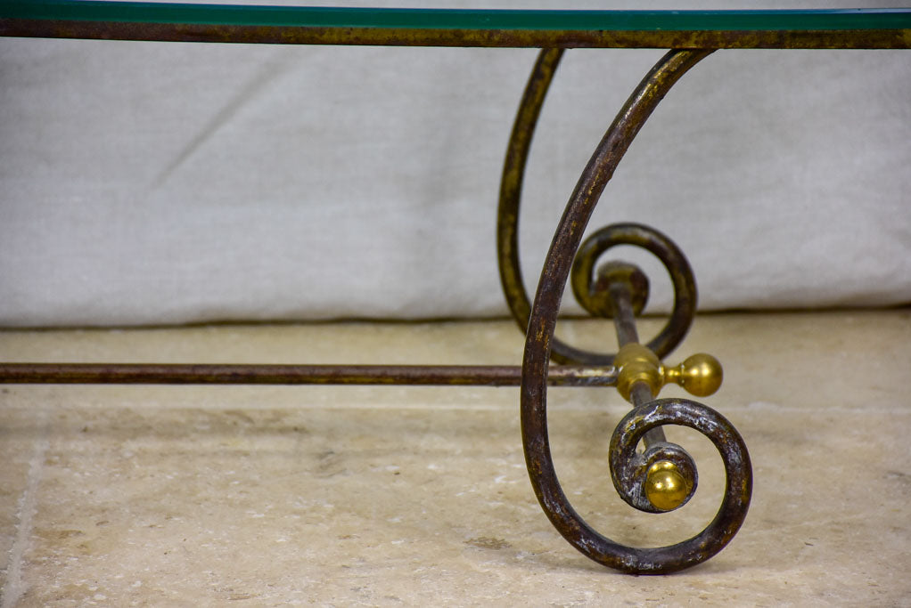 Vintage glass top coffee table