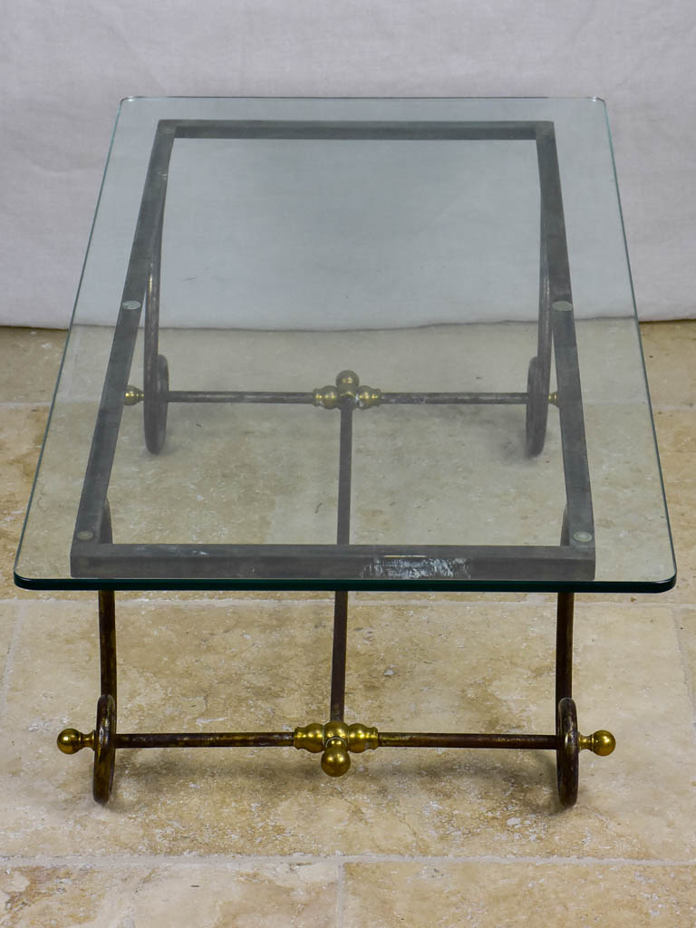 Vintage glass top coffee table