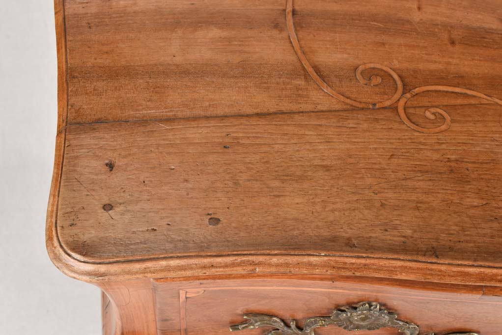 Stylish Blonde Walnut Commode with Inlay