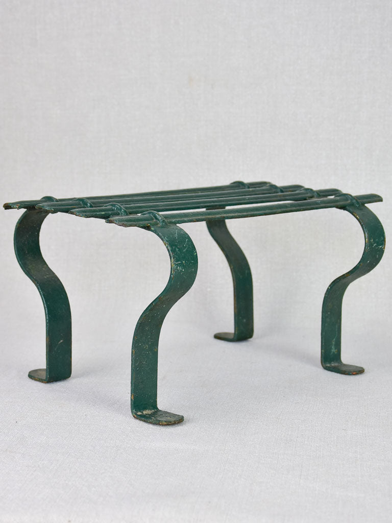 Pair of cast iron foot rests from the 19th century with green patina 8¾" x 11¾"