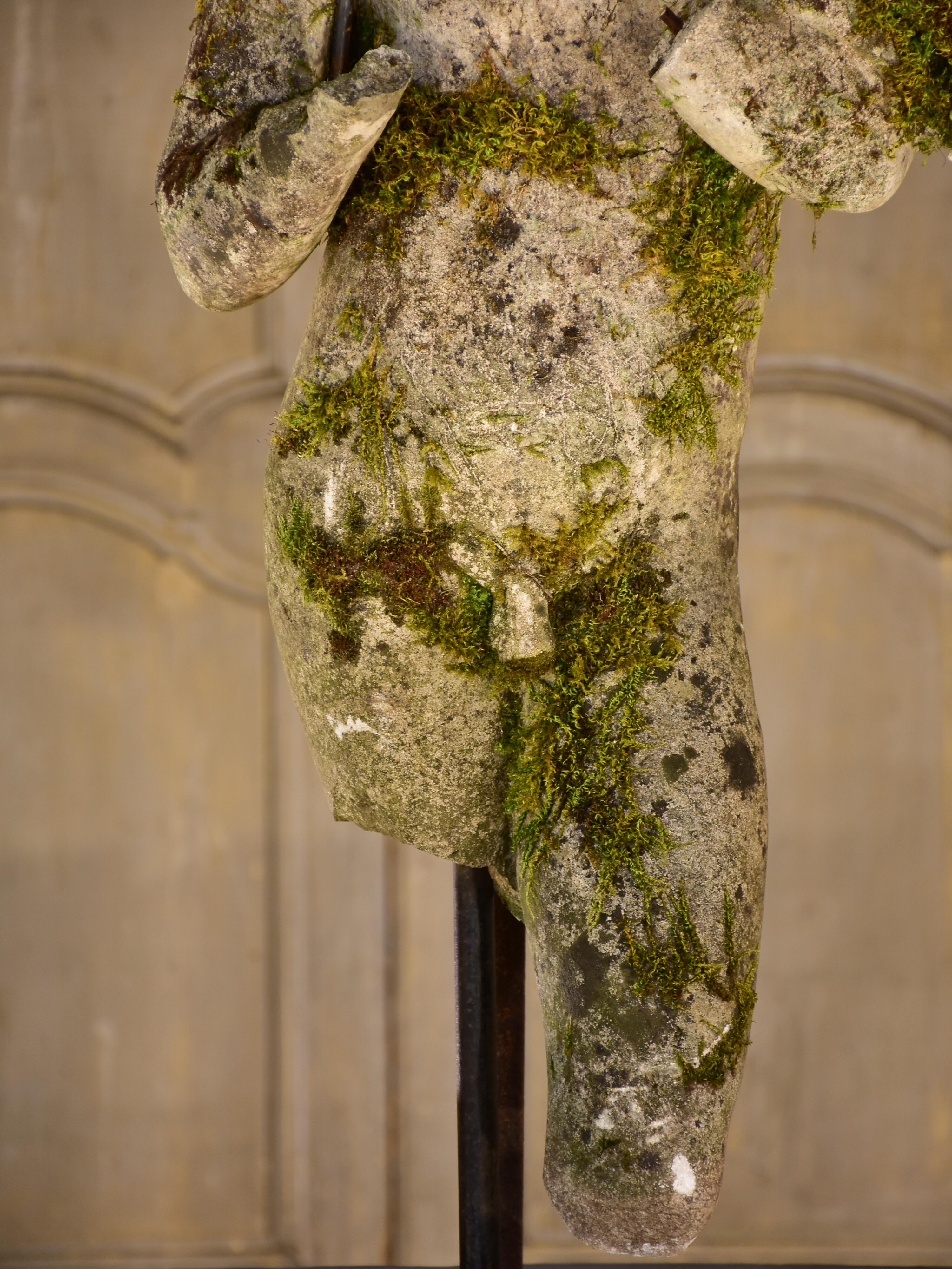 Antique French garden statue of a faun