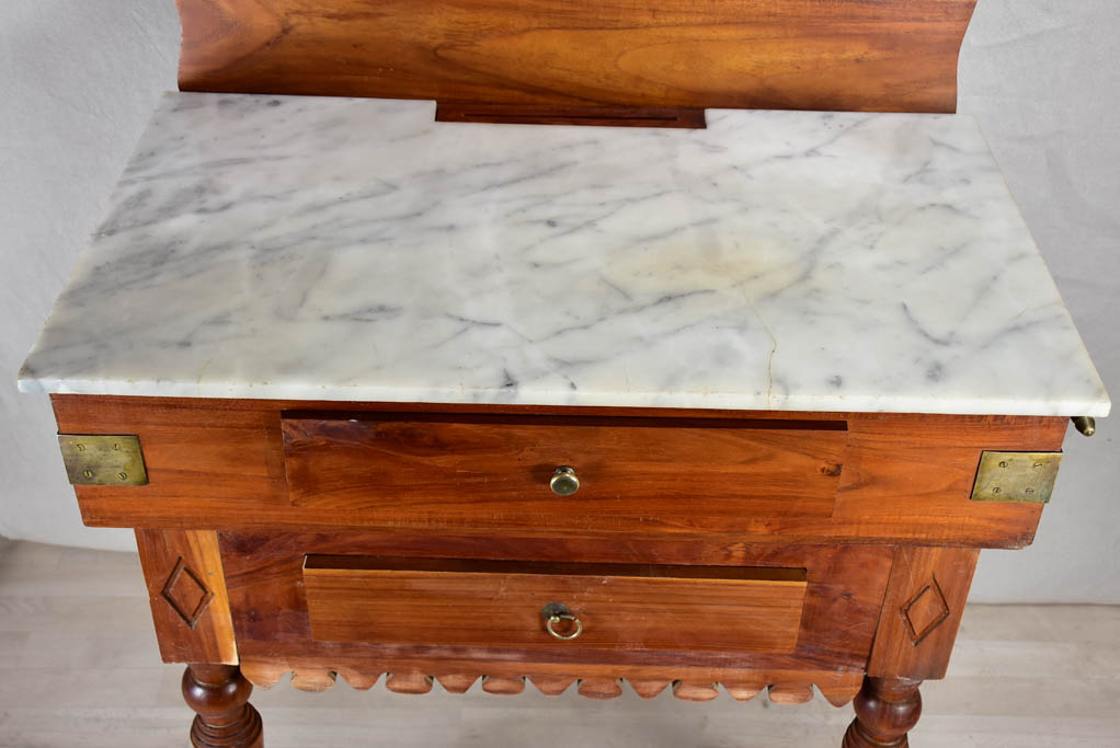 Twentieth-century French butcher's table with marble top