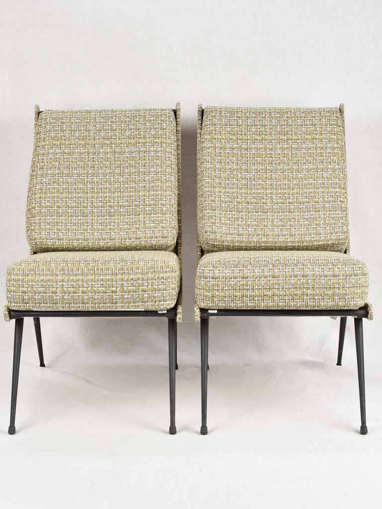 Pair of mid century Italian chairs with upholstery