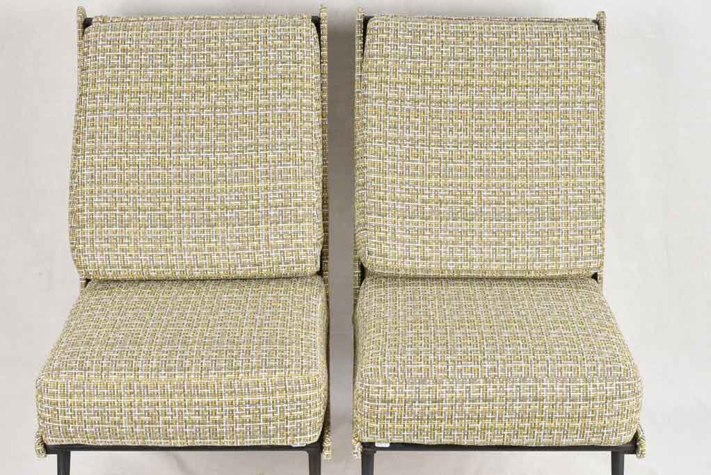 Pair of mid century Italian chairs with upholstery