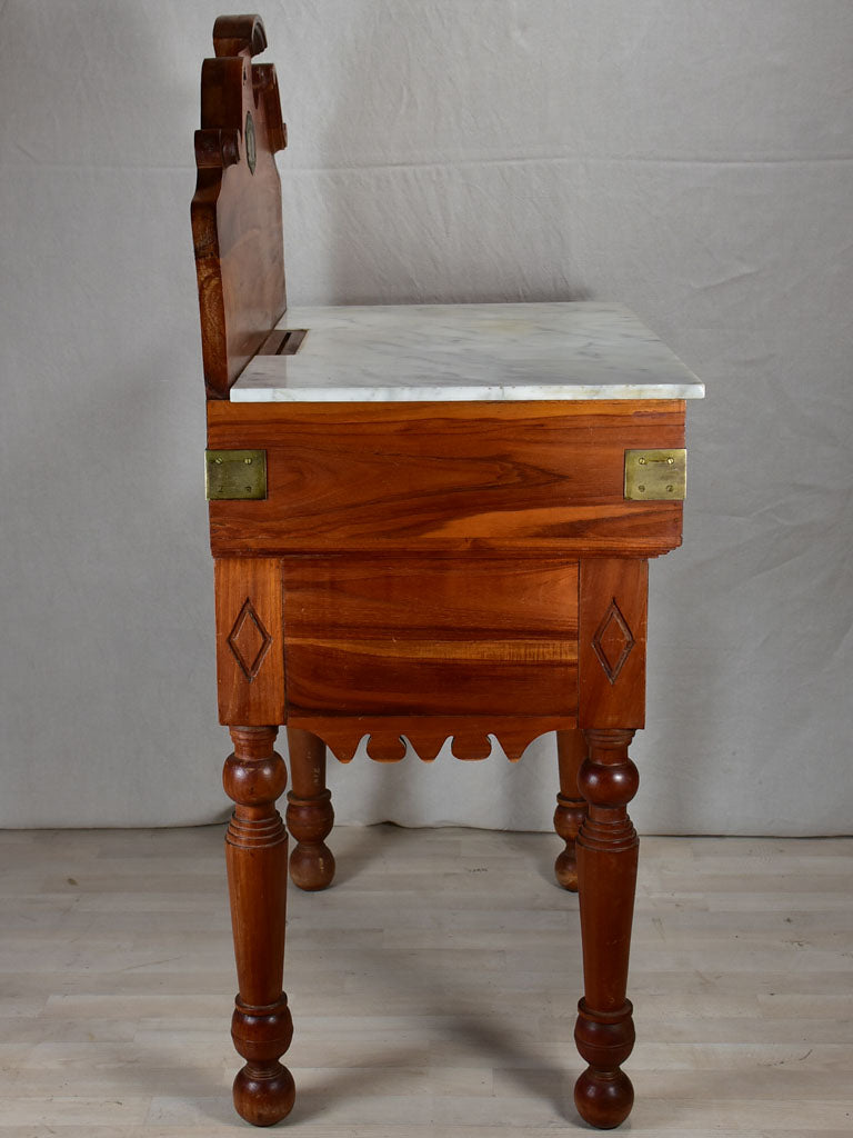 Twentieth-century French butcher's table with marble top