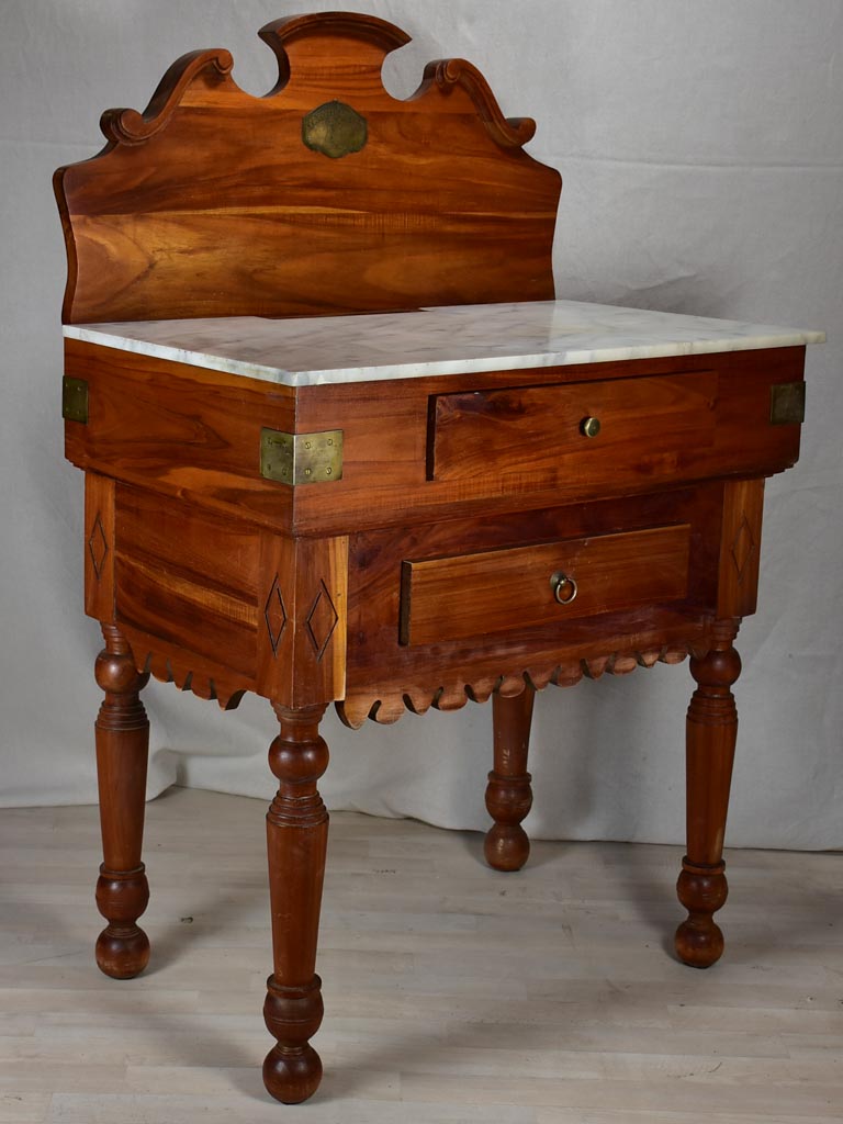 Twentieth-century French butcher's table with marble top