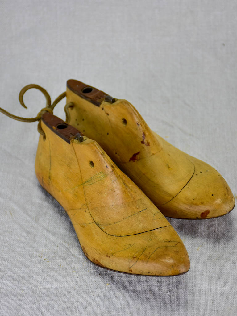 Pair of 1950's French wooden shoestays