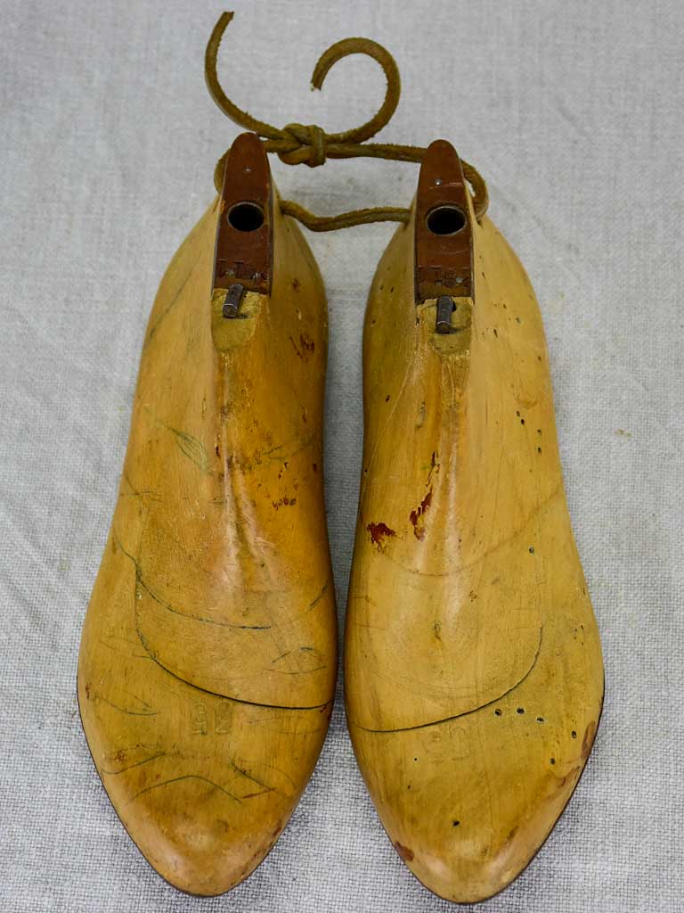 Pair of 1950's French wooden shoestays