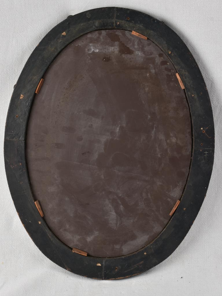 Pretty oval Venetian mirror with floral etchings 24¾" x 19¼"