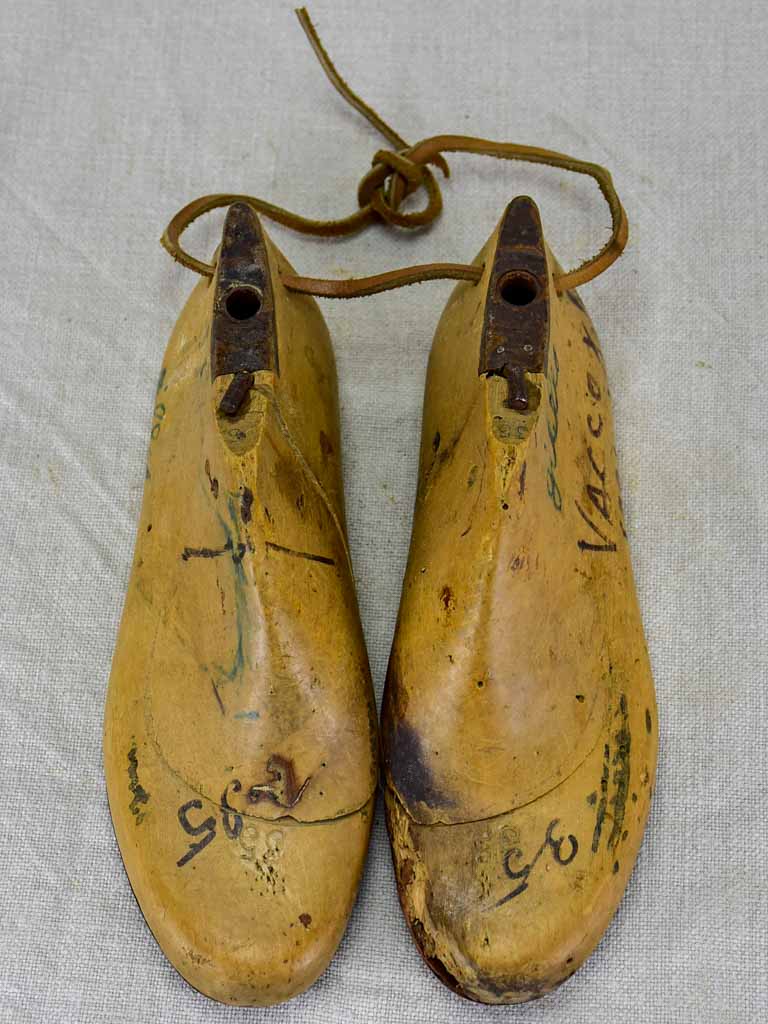 Pair of 1950's French wooden shoestays