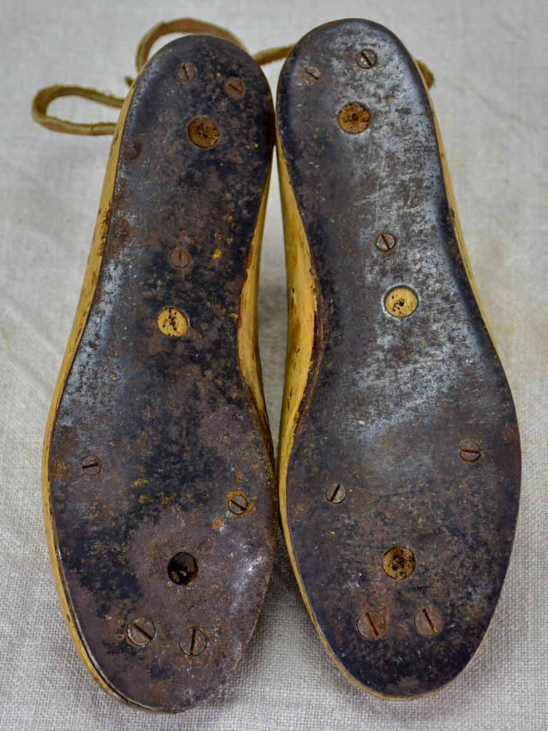 Pair of 1950's French wooden shoestays