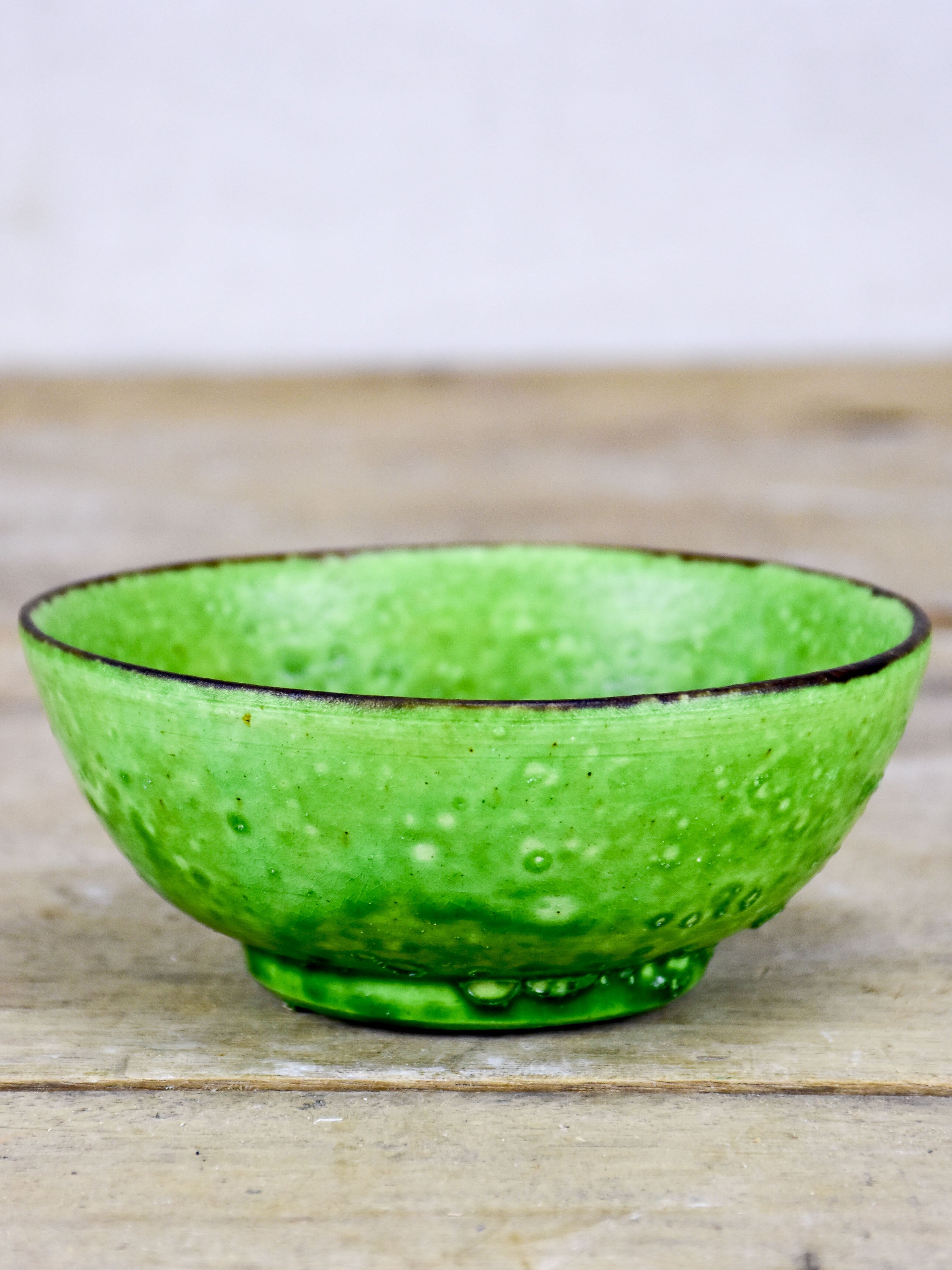 Collection of vintage Dieulefit ceramics with green glaze