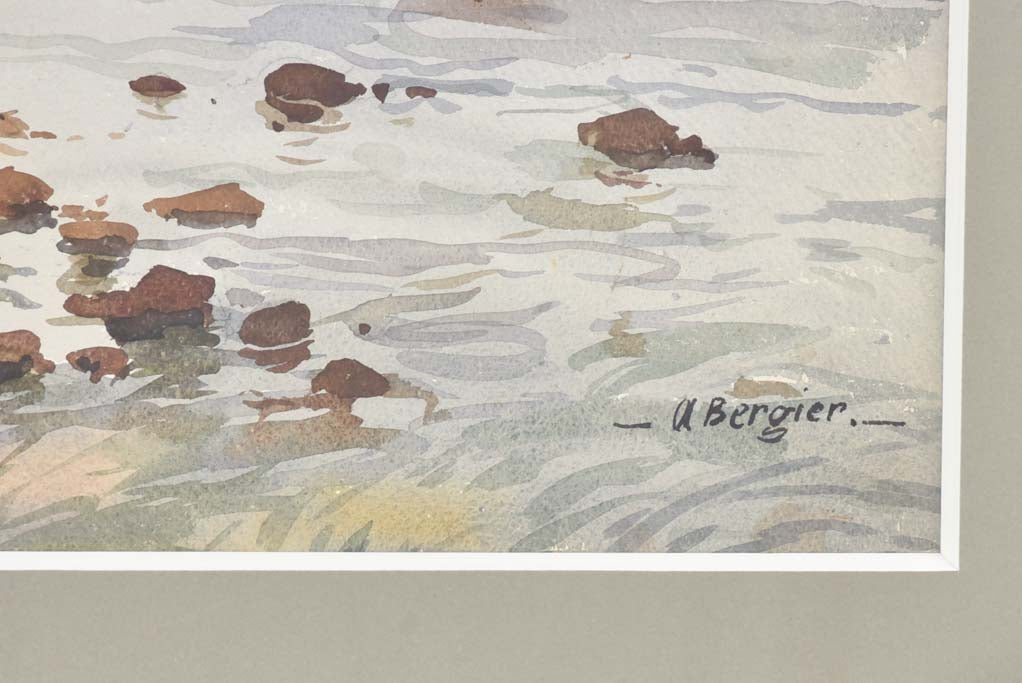 Aged Alfred Bergier Watercolor Paintings