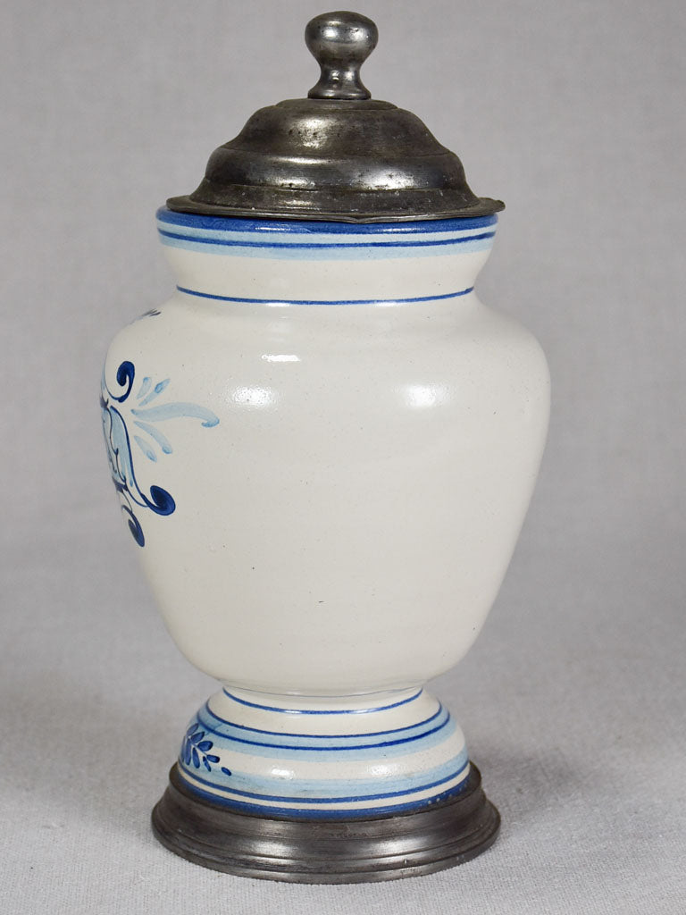 Gramina apothecary pot - blue and white 9"