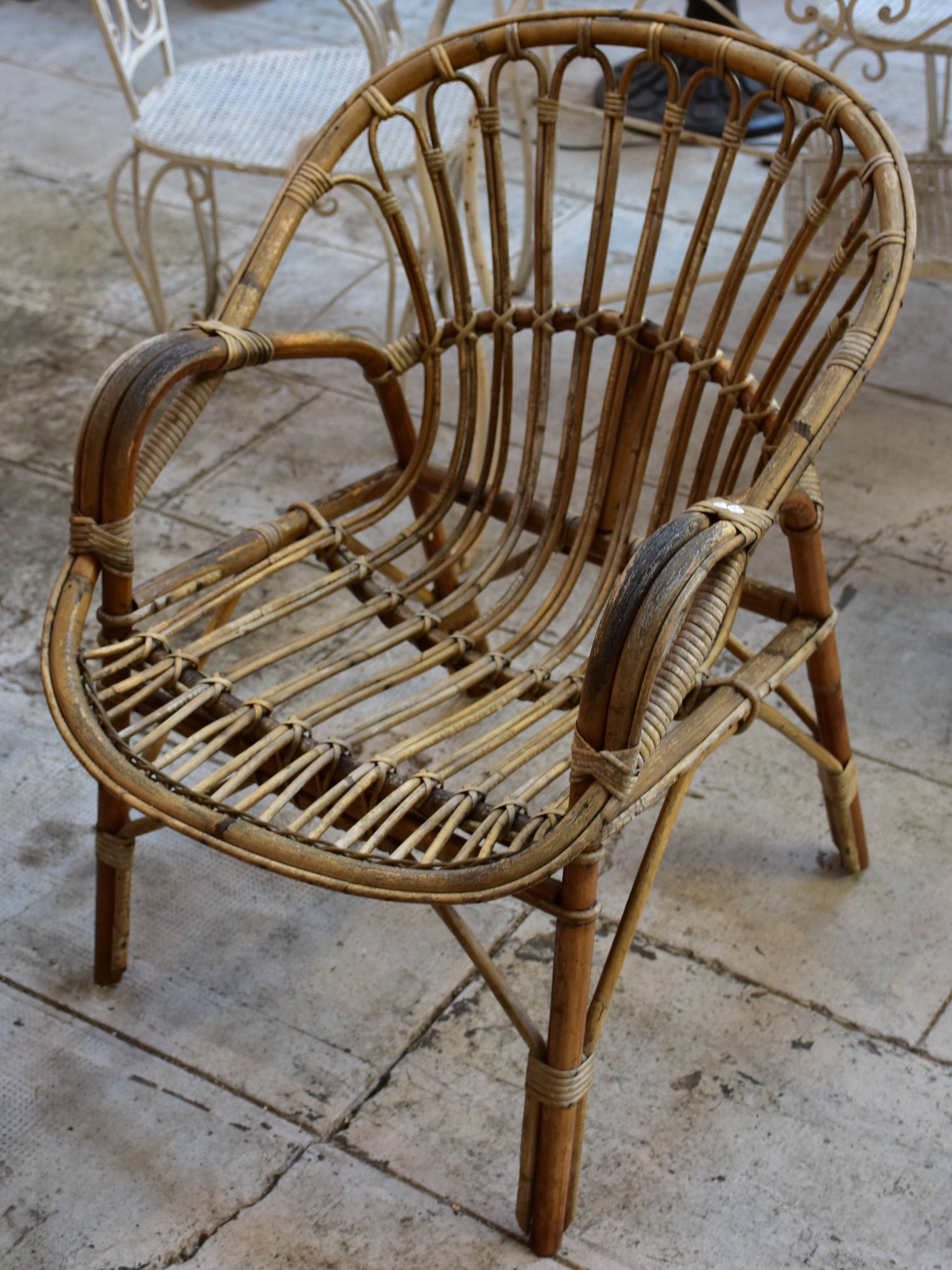 Mid-century rattan garden setting