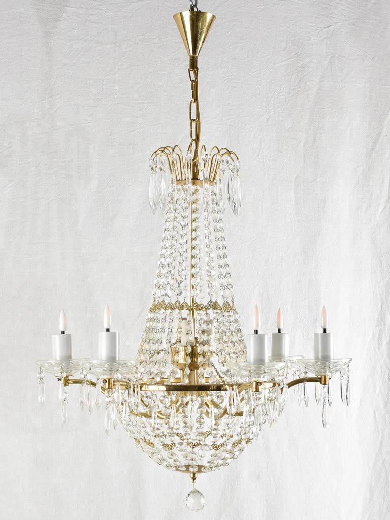 Montgolfier crystal chandelier - 6 lights - 24¾" diameter